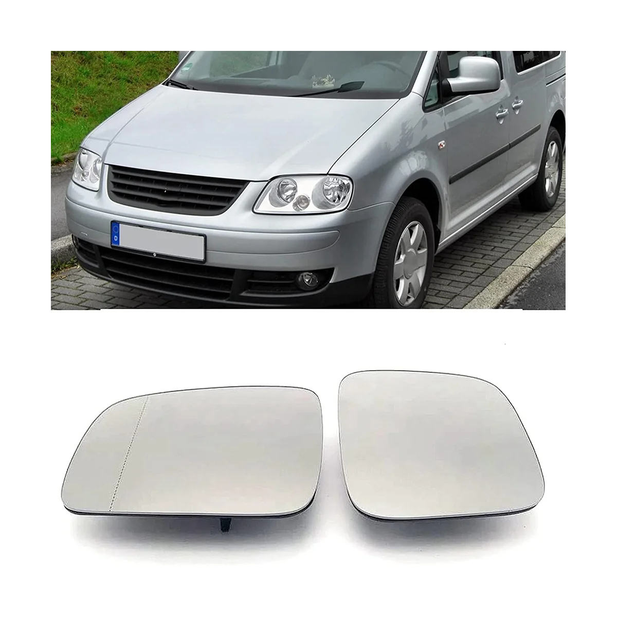 2 бр. за VW Caddy 2004-2015 Странично Огледало за обратно виждане С Подгряване 7H1857521 7H1857522