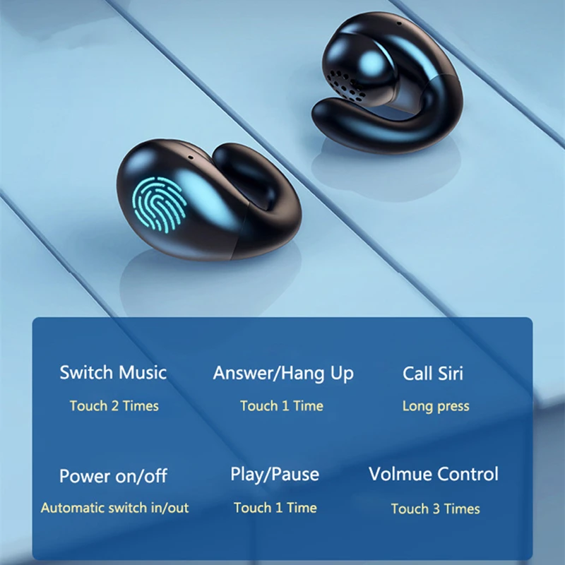 2023 НОВИ Безжични слушалки TWS с костна проводимост, стерео слушалки с шумопотискане, водоустойчиви спортни слушалки за всички телефони