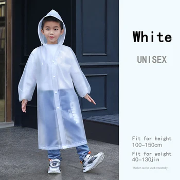 Нов Модерен детски дъждобран от ЕВА, водоустойчив Дебели дрехи за дъжд, за многократна употреба Прозрачен дъждобран, Прозрачен детски дъждобран туристически костюм