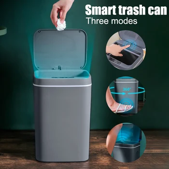 Интелигентна кофа за боклук обем 12-16 л, автоматична сензорна кофа за боклук, електрическото кошче за боклук, водоустойчив боклук за кухня, баня, процесът на боклука