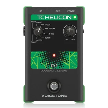TC Helicon Voicetone D1 Однокнопочный Stompbox Висококачествен микрофон предусилвател с ниско ниво на шум за перфектен вокал Регулируема дръжка миксиране