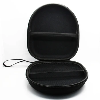 Твърд калъф за слушалки, кабел за слушалки, Калъф за носене, чанта за съхранение на SD карта, черен