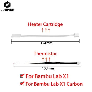 1/2 Бр. Термистор и Керамични Нагревательная Табела За Bambu Lab X1/X1-Carbon 3D Принтер Hotend Нагревателен Патрон на 24-48 W