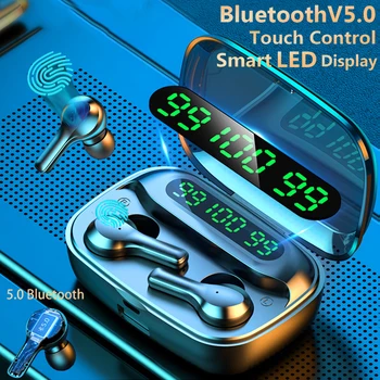 Слушалки Smart Touch Bluetooth 5.0 Безжични Слушалки С микрофон Спортни Водоустойчив Hi FI стерео Слушалки с микрофон с шумопотискане