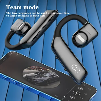 Универсална слушалка с един отолог на една кука Blue-зъб 5.3 Безжични слушалки за бизнес, спорт, музика, слушалки с микрофон за Apple Huawei