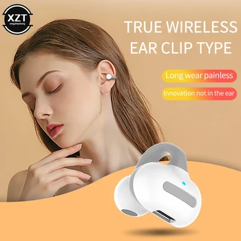 Безжични слушалки със скоба за ухото, Отворени Слушалки с костна проводимост, съвместими с Bluetooth слушалки, Спортни слушалки с микрофон