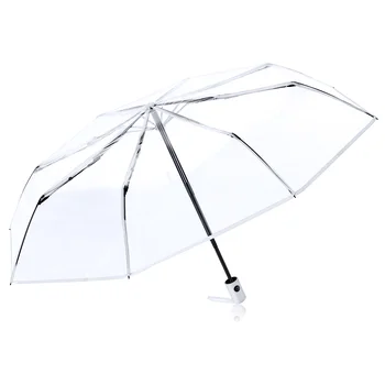 Напълно автоматичен трикуспидалната прозрачен чадър От дъжд, автоматичен чадър за възрастни, сватбен ветрозащитный за жени