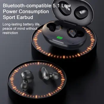 Безжични слушалки с капацитет от 500 mah с автоматично връзка За слушане на музика, Универсални безжични втулки 5.1, съвместими с Bluetooth