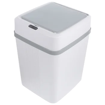 Батерии Контейнер за съхранение на отпадъци Тоалетна чиния Интелигентна кофа за Боклук Спортно Автоматично Индукционное Офис от бяла пластмаса