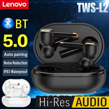 Lenovo Air Рецептори Ear Шушулките Безжични слушалки Bluetooth слушалка Стерео Водоустойчив слот Мини слушалки-ушите със зарядно устройство