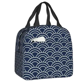 Вълна, японски тъмно синьо термоизолированные чанти за обяд, дамски чанти в японски стил Харадзюку, Преносим чанта за обяд, кутия за съхранение на продукти
