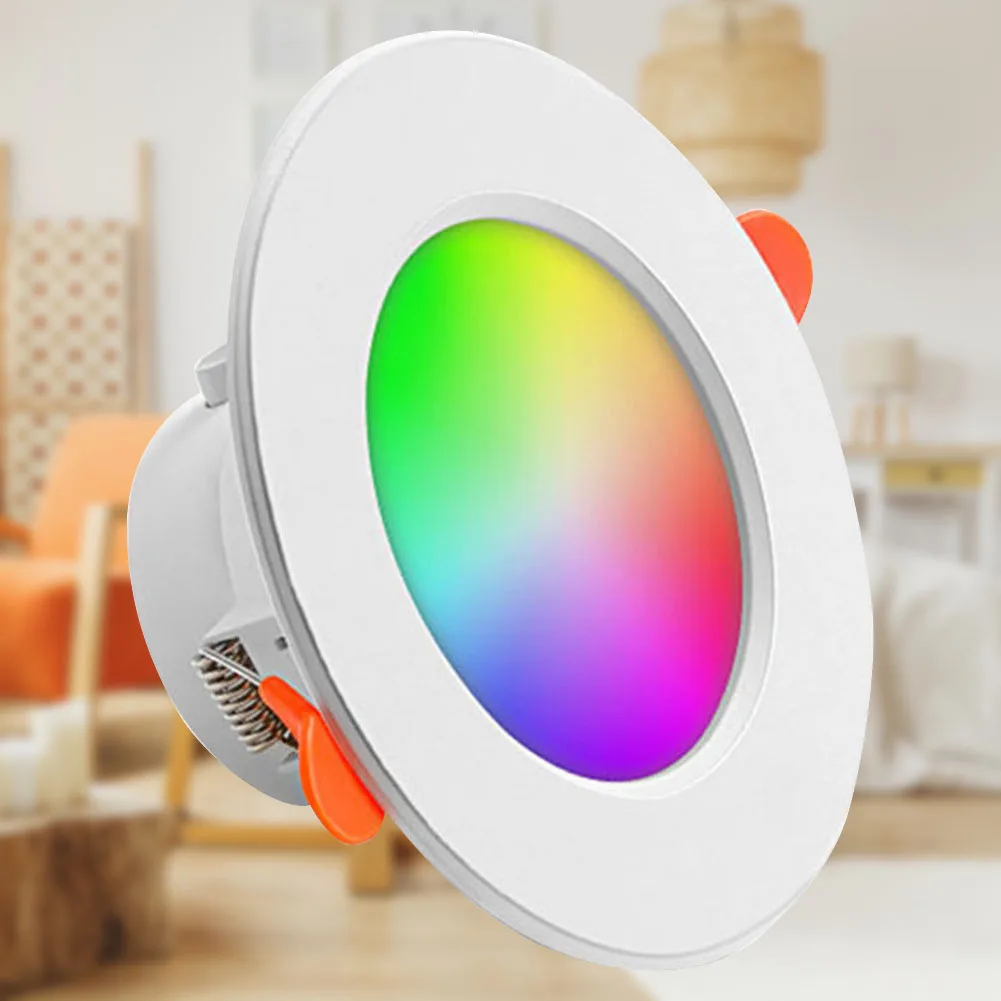 Интелигентен Led лампа Sasha Mesh 10 Вата, съвместим с Bluetooth, RGB Тавана Лампа Smart Life, Хирургична Лампа С Потъмняване, RGB, което променя Топло Студена Светлина